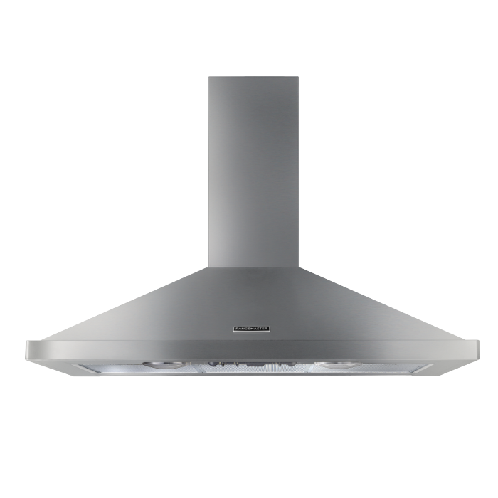 Rangemaster 110cm Chimney Hood, Stainless Steel and Chrome