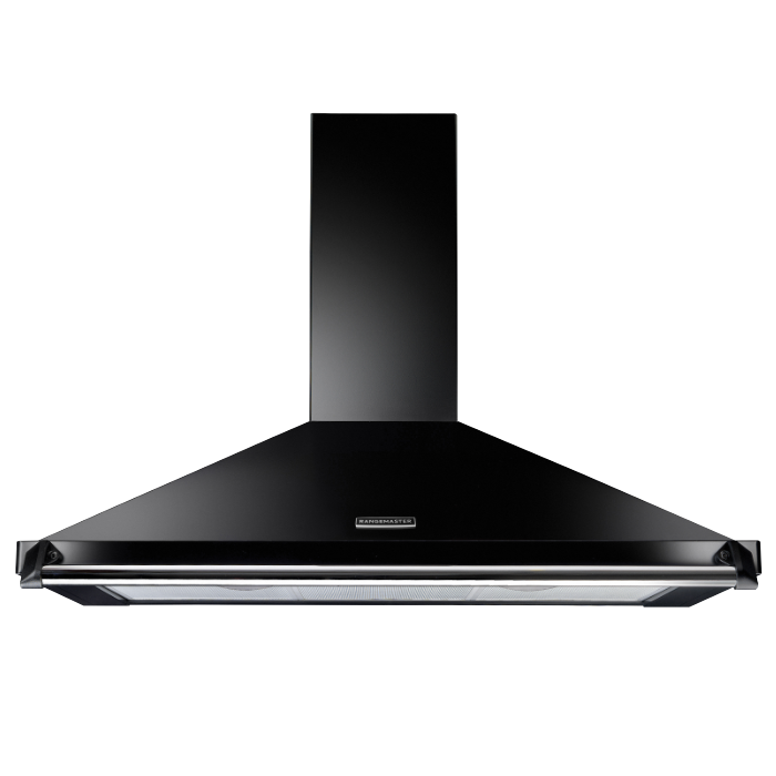 Rangemaster 100cm Classic Chimney Hood, Black and Chrome