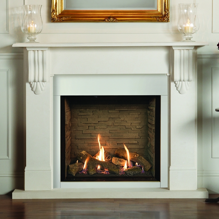 Gazco Riva2 750HL with Ledgestone Lining