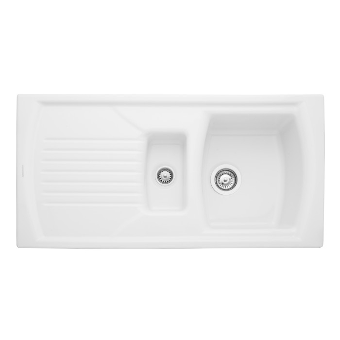 Rangemaster Tenby CTE10102WH/ 1.5 Bowls Ceramic Sink