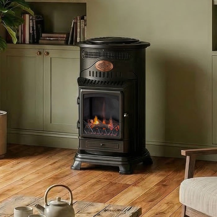 Sahara Provence Hybrid Indoor Portable Gas & Electric Heater, Close Up