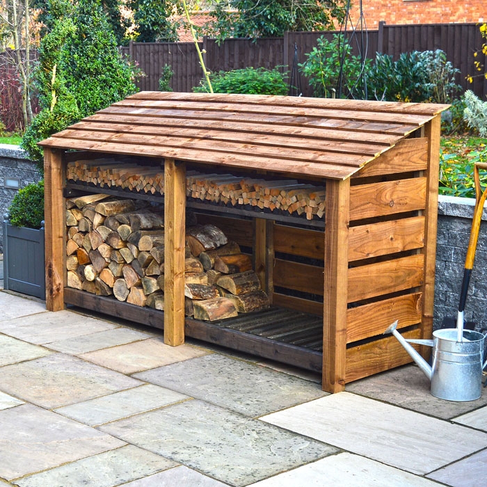 Rustic Brown Normanton 4ft Double Bay Slatted Store Rustic Brown Normanton 4ft Double Bay Slatted Store