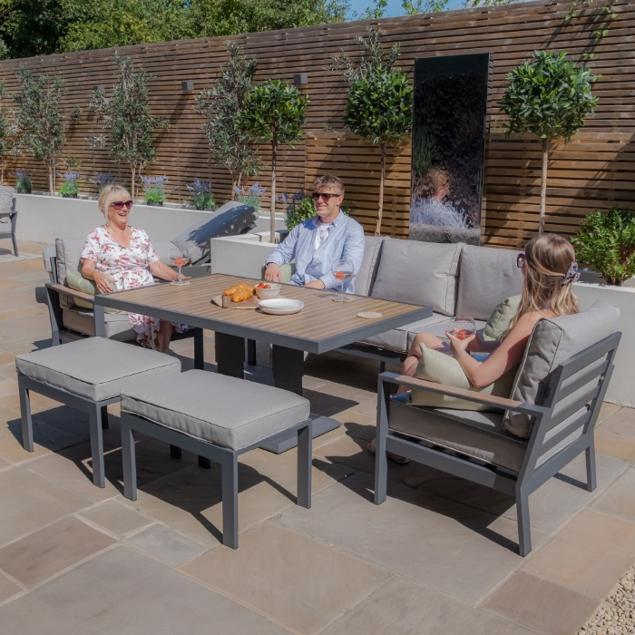 Maze Vancouver 2 Seat Sofa Set with Rising Table, Dove Grey Maze Vancouver 2 Seat Sofa Set with Rising Table, Dove Grey