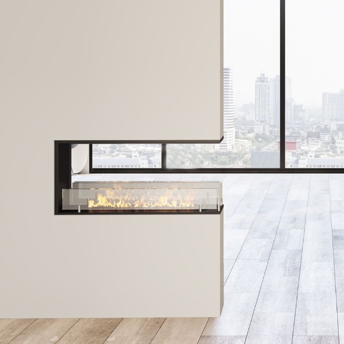 Le Feu CLEVER 600 Bioethanol Build In Fireplace, 3 Sided Divider Le Feu CLEVER 600 Bioethanol Build In Fireplace, 3 Sided Divider