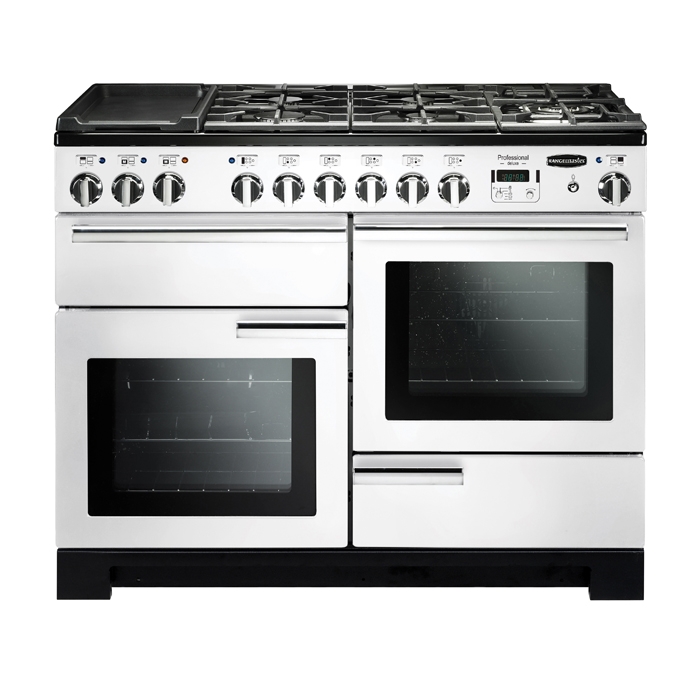 Rangemaster Professional Deluxe 110cm Dual Fuel Range Cooker, White