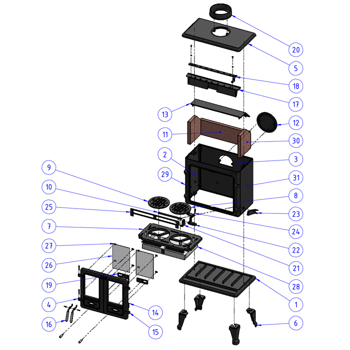 Spare Parts - Firefox 8 Twin Door | Stoves Are Us