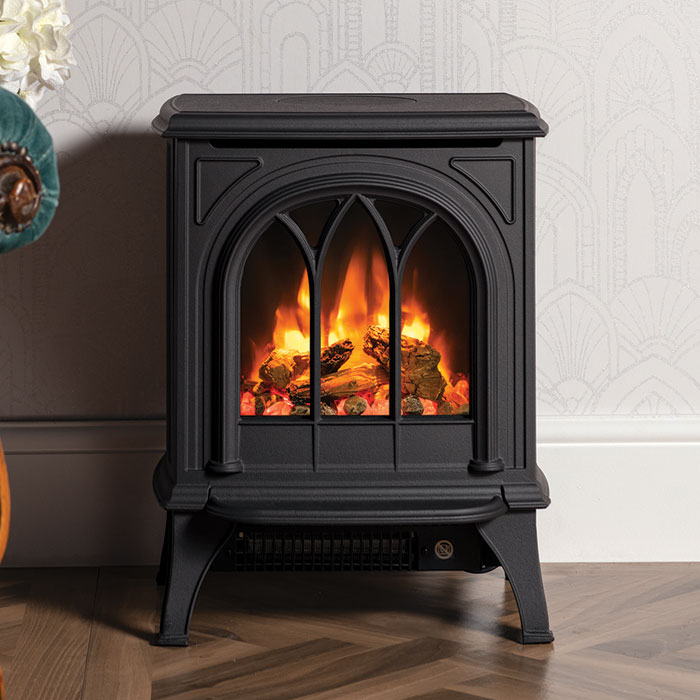 Gazco Huntingdon 20 Electric Stove, Matt Black | Stoves Are Us