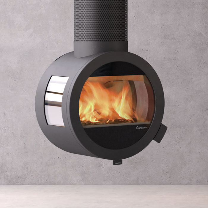 Nordpeis ME Ceiling Hung Wood Burning Stove | Stoves Are Us