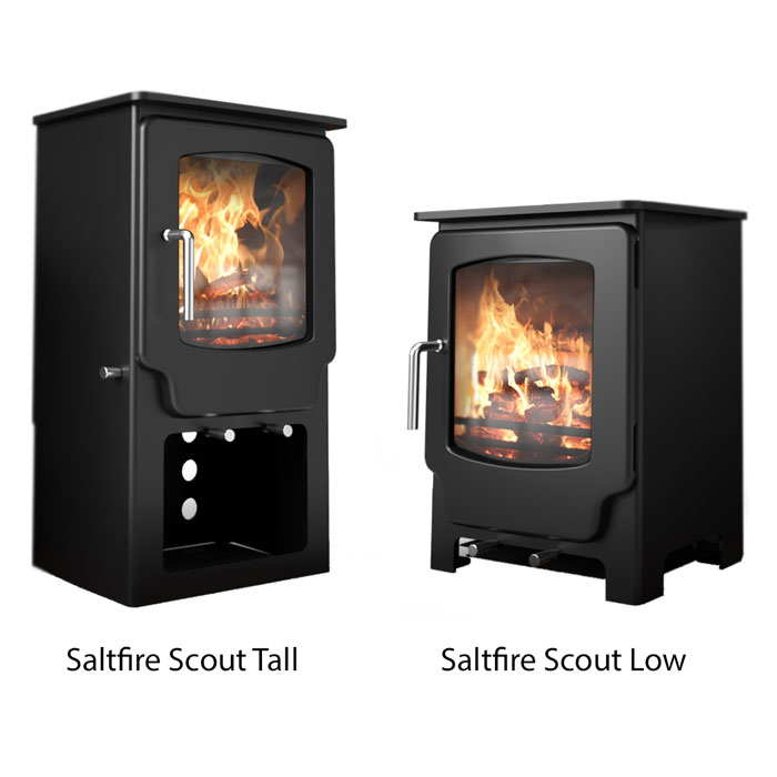 Saltfire Scout Tall Multi-fuel / Wood Burning Stove | Stoves Are Us