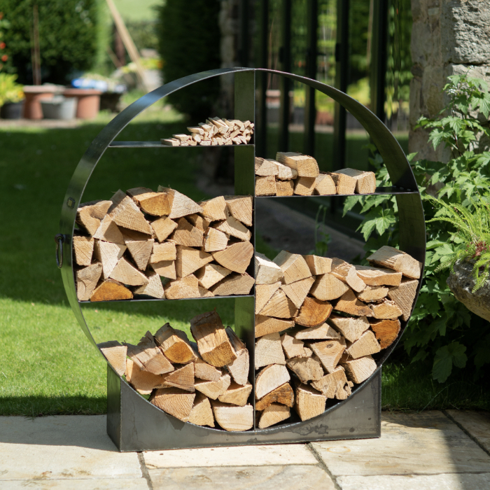 Round metal log store online