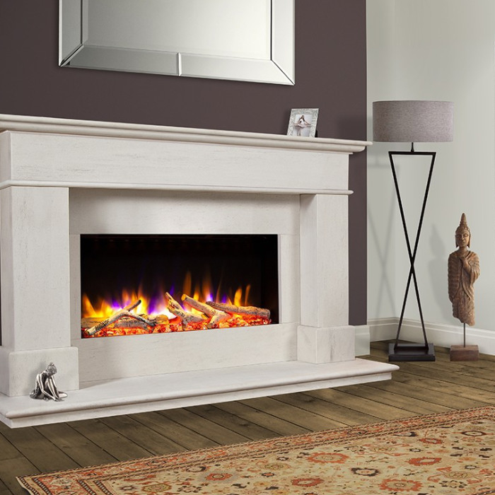 Celsi Ultiflame VR Avignon-Elite Limestone Electric Fireplace Suite |  Stoves Are Us