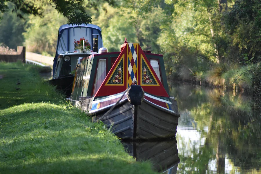 Wood burner on a canal barge